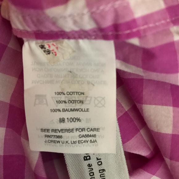 J Crew Boy Fit Gingham Cocktail Boyshirt - Picture 6 of 7